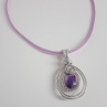 Fialový náhrdelník s achátem 