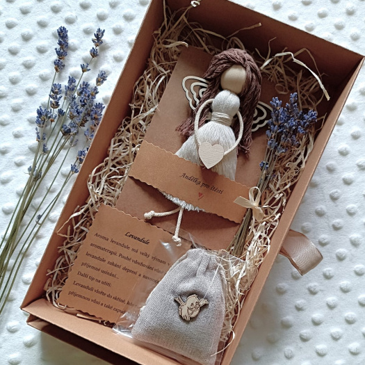 Andělka - dárková krabička s levandulí