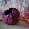 Extravagantní svícen-skořepina "Magenta+černá"
