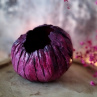 Extravagantní svícen-skořepina "Magenta+černá"