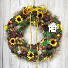 Podzimní věnec se slunečnicemi