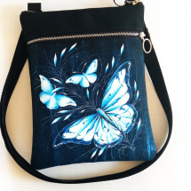 crossbody kabelka s kapsou-MODRÁSCI