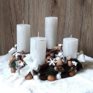 Luxusní adventní věnec do bílé (dop. do setu)