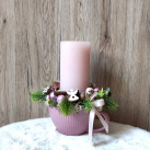 Vánoční svícen do růžové