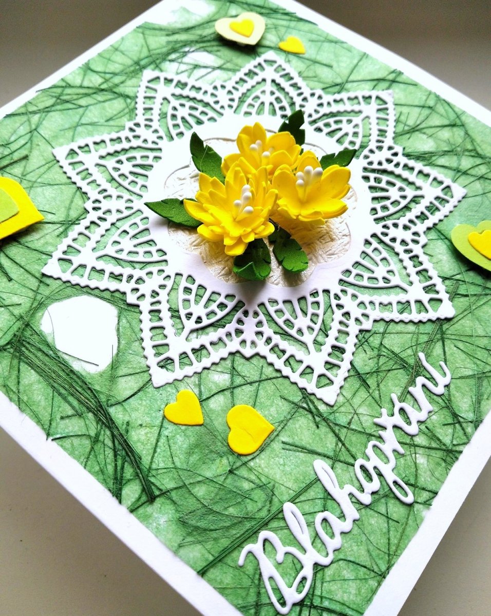 Přání s kvítky z Foamiranu