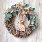 Přírodní jarní věnec se zajíčkem