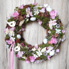Romantický věnec do růžové