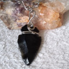 Pánský náhrdelník / amulet s Obsidiánem - elegantní šperk pro muže