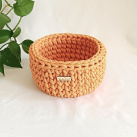 Háčkovaný košík malý meruňkový