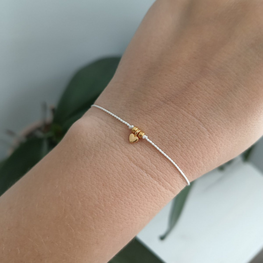 "Mini Love" náramek Luxury 24K Gold ed. - white