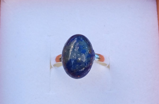 Lapis Lazuli postříbřený minerálový prstýnek