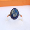 Lapis Lazuli postříbřený minerálový prstýnek