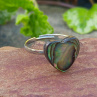 Prstýnek z ABALONE SHELL paua mušle, postříbřený