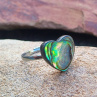 Prstýnek z ABALONE SHELL paua mušle, postříbřený