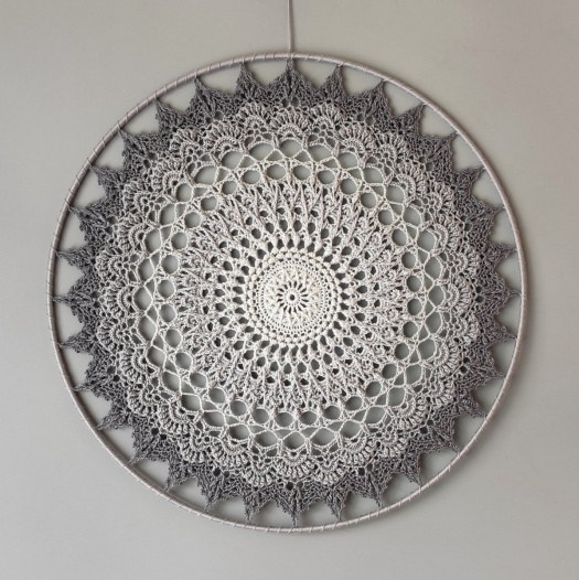 Mandala Šedá - průměr 45 cm