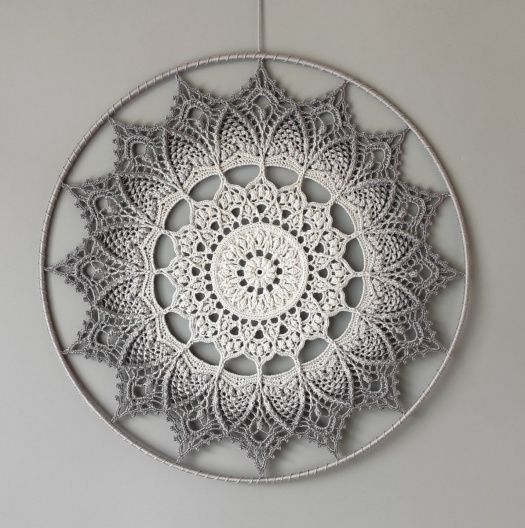 Mandala Šedá hvězda - průměr 45 cm