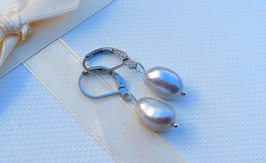 Říční top perly 12 mm náušnice na chirurgické oceli