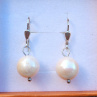 Luxusní stříbrné náušnice s pravými jihomořskými perlami, č.189