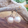 Luxusní stříbrné náušnice s pravými jihomořskými perlami, č.189