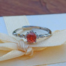 Český červený granát 0,5 ct stříbrný prstýnek