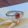 Český červený granát 0,5 ct stříbrný prstýnek