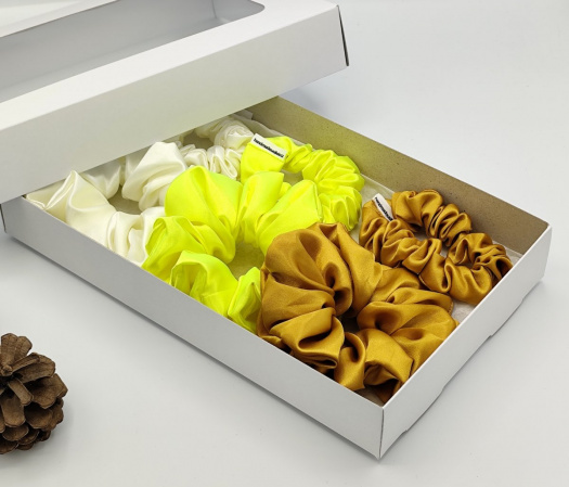 Dárková sada žlutá - 6 scrunchies