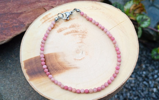 Nejjemnější broušený rodonit náramek se zapínáním chirurgická ocel