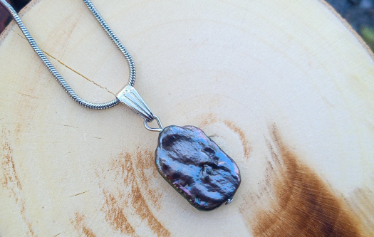 Keshi mořská perla 18x12 mm perlový náhrdelník na chirurgické oceli