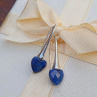 Lapis Lazuli broušená srdíčka postříbřené náušnice