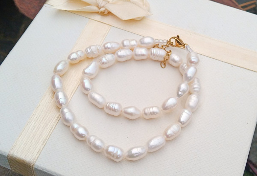 Elegantní náhrdelník velké barokní říční perly 11 mm