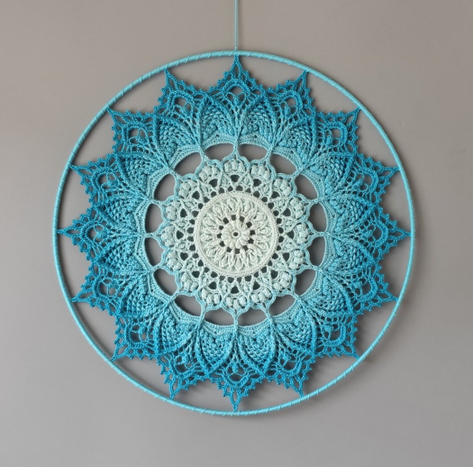 Mandala Modrá hvězda - průměr 45 cm