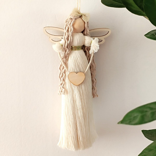 Andělka se zlatou mašlí a rukávky