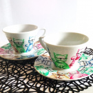 šálek s podšálkem-KOČIČKY