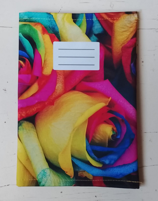 Látkový obal na sešit A5 barevné růže