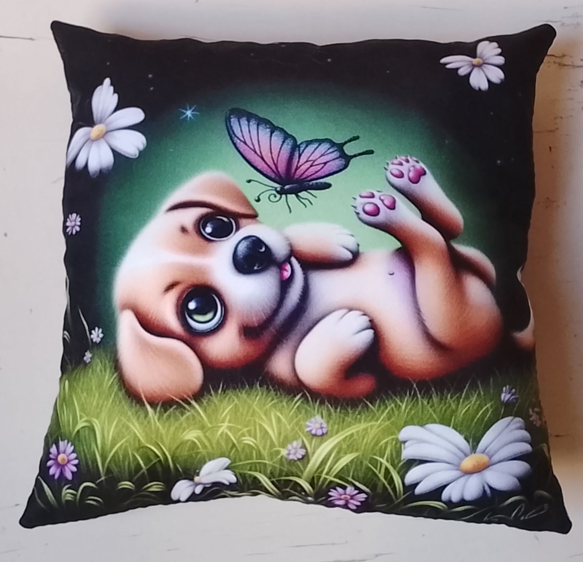 Polštářek pejsek a motýl 