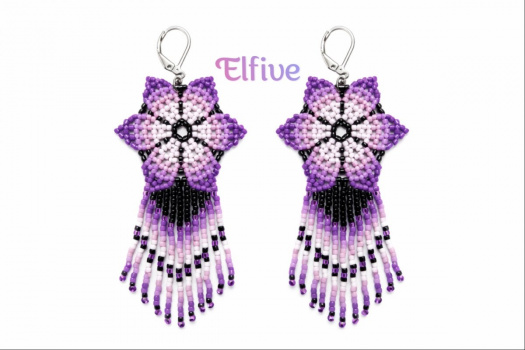 Náušnice "fialový květ"