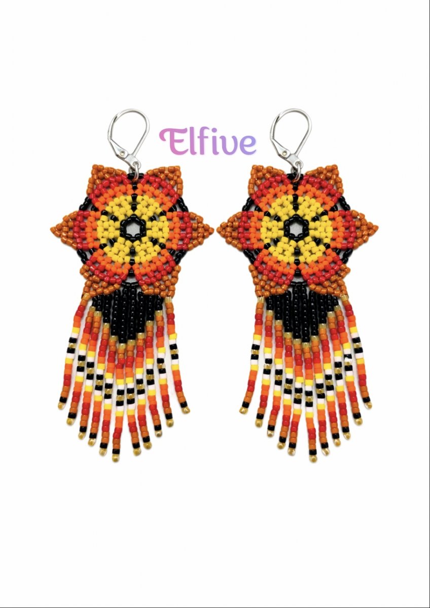 Náušnice "Ohnivý květ"