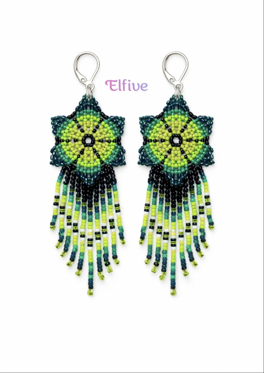 Náušnice "zelený květ"