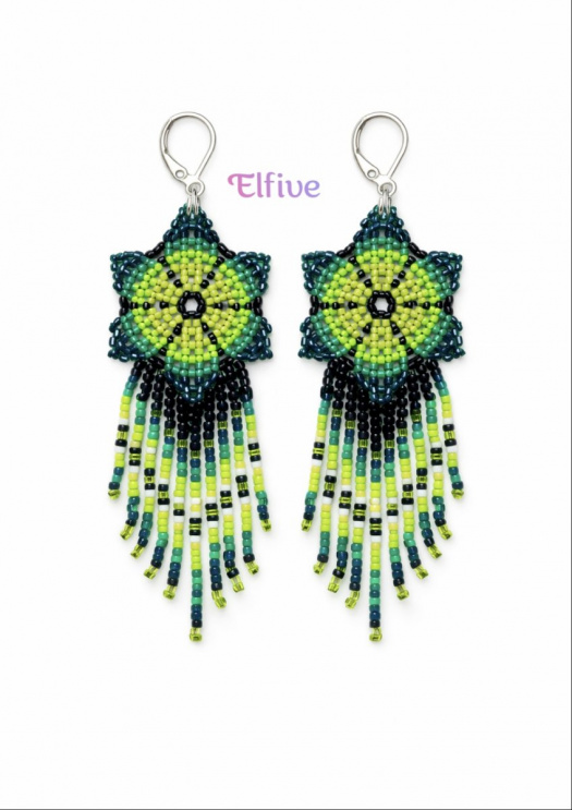 Náušnice "zelený květ"