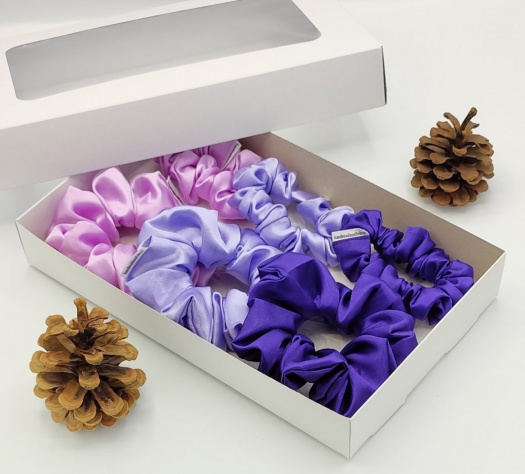 Dárková sada fialová II - 6 scrunchies