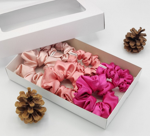 Dárková sada starorůžová - 6 scrunchies