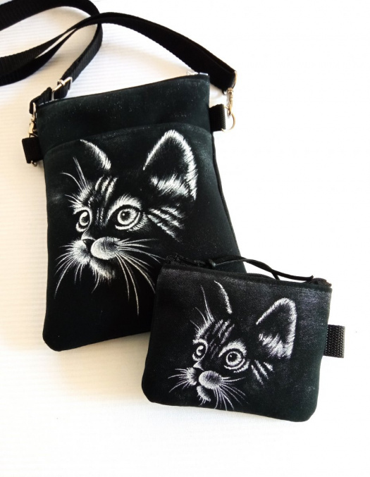 crossbody s kapsou-STŘÍBRNÝ KOCOUREK