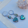 Abalone paua perleť srdíčkové romantické náušnice