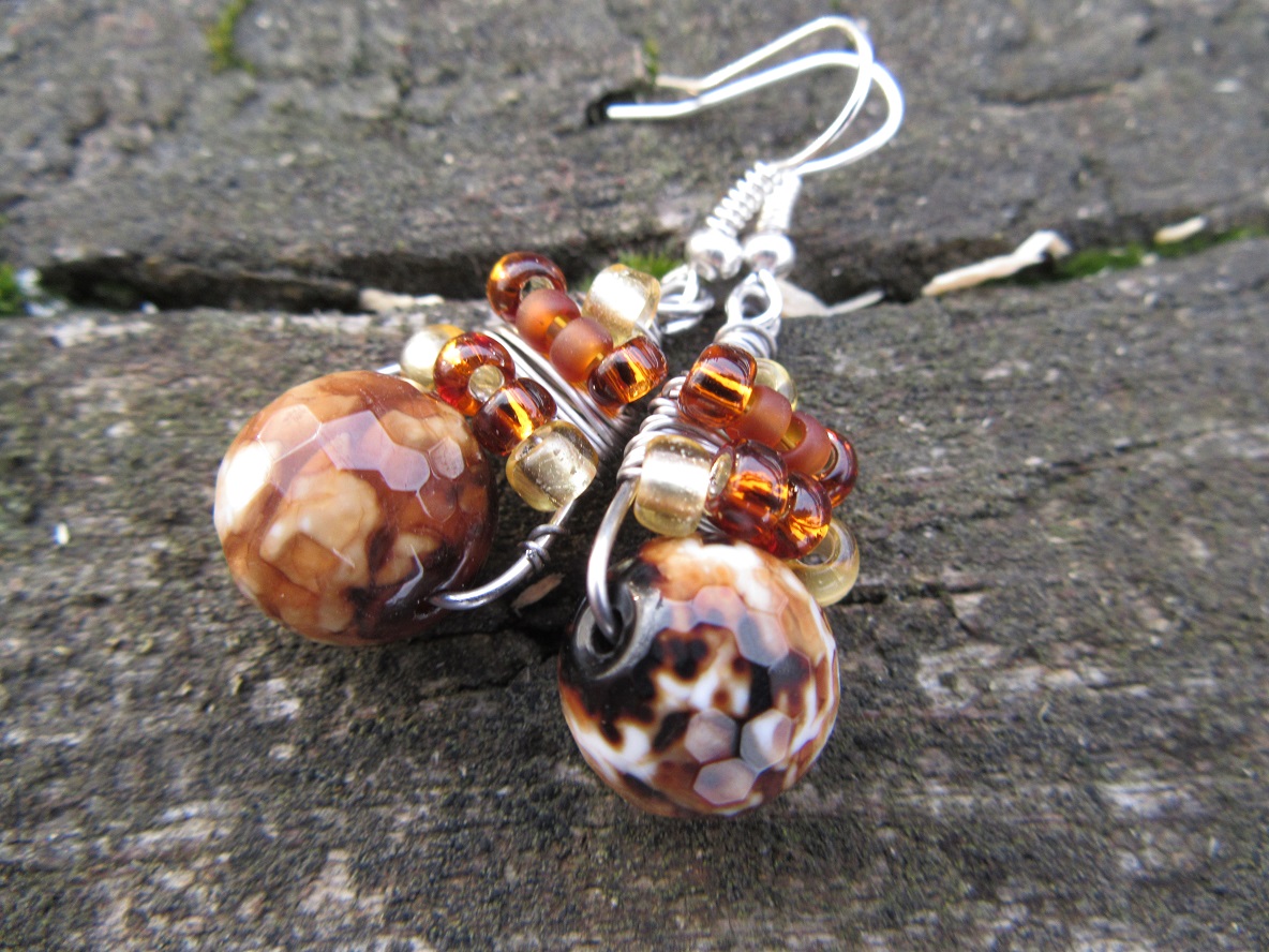 Náušnice z leopardího achátu