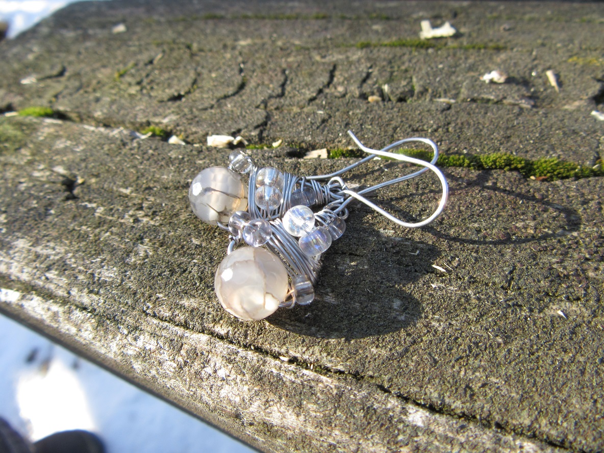 Náušnice z hadího achátu