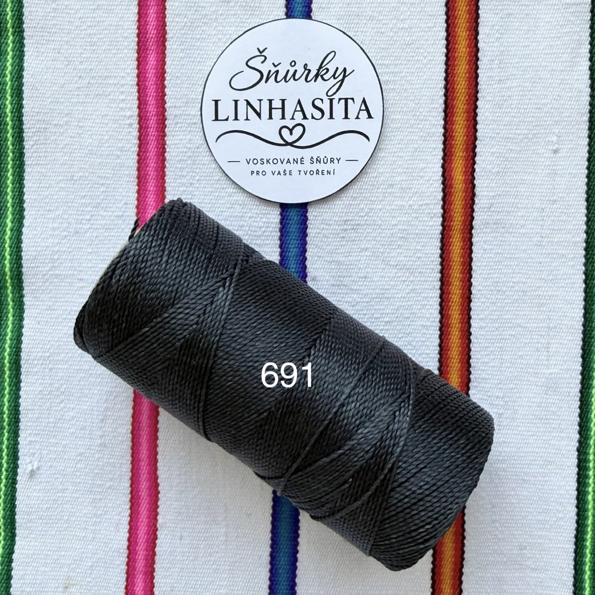 Linhasita 1 mm 691 celá cívka (nejtmavší šedá)