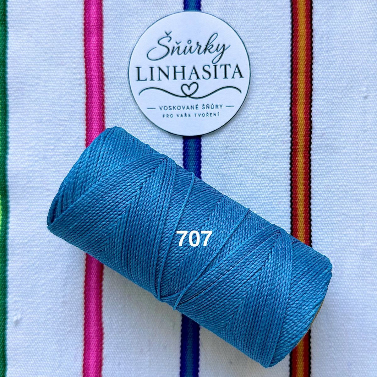 Linhasita 1 mm 707 celá cívka (neonově tyrkysová)