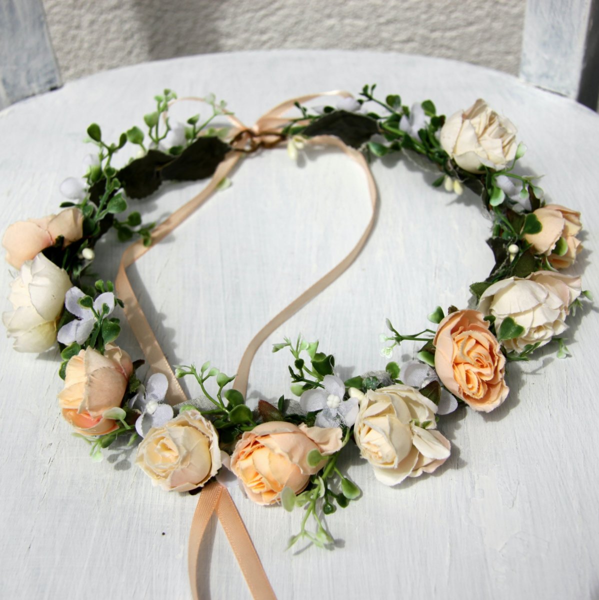 Rozespalé ráno_květinový věneček do vlasů