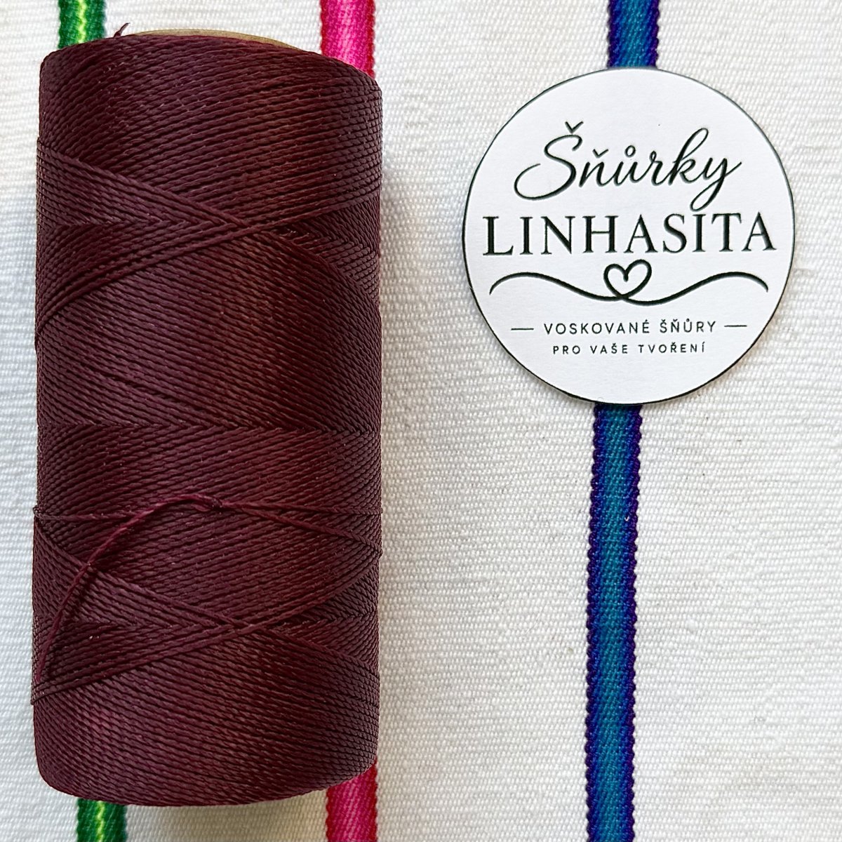 Linhasita 0,75 mm 60 celá cívka (vínová)