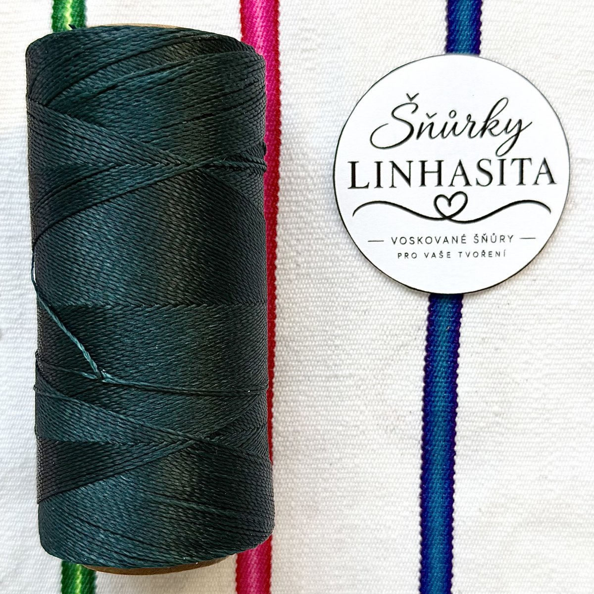 Linhasita 0,75 mm 386 celá cívka (tmavě zelená)